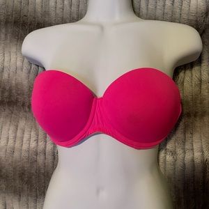 Victoria’s Secret strapless bra hot pink 34D